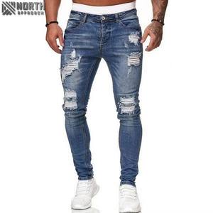 Nouvelle mode de jeans en denim à coupe droite pour hommes vente en gros de logo personnalisé de haute qualité séchage rapide léger respirant hiver automne - Product Image 1