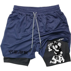 <b>Anime</b> Performance <b>Shorts</b> Printed Men GYM Casual Sports <b>Shorts</b> Workout Running Mesh 2 in 1 Sport <b>Short</b> Pants - Product Image 4