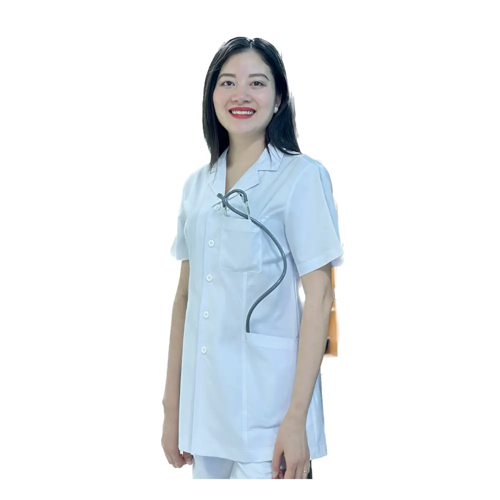 2023 Best Selling White Lab coat Hospital Uniform Breathable Anti-fluid Anti-wrinkle Fabric Doctor Nursing Uniform Sets