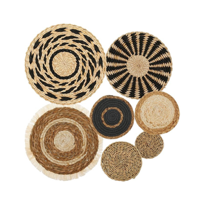 Bohemian Rustic Seagrass <b>Wall</b> Decor <b>Basket</b> Set Farmhouse Boho Multi-piece <b>Wall</b> <b>Hanger</b> Accent Hanging Decor - Product Image 1