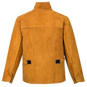 แจ็กเก็ตและหมวกงานเชื่อมหนังวัวแบบแยกสำหรับผู้ชายทนทานต่อเปลวไฟเสื้อแจ็กเก็ตนิรภัยสำหรับช่างเชื่อมหลังเปิดทนทาน - Product Image 3