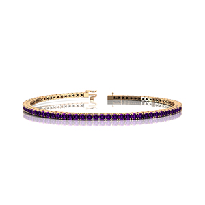 Perles de pierres précieuses en améthyste violette au design unique et diamants lus Fournisseur de bracelets cloutés en or massif 18 carats de luxe OEM - Product Image 5