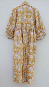 Robe d'été décontractée à imprimé floral Robe midi à col profond et à enfiler Silhouette ample Taille naturelle Mini robe à longueur de plancher - Product Image 5