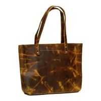 Bolso de Mano Premium ALBORZ para Mujer, Bolso Tote de Cuero Genuino Crazy Horse, Cierre de Cremallera, Logotipo Personalizado, Etiqueta Privada, Bolsos para Todas las Temporadas