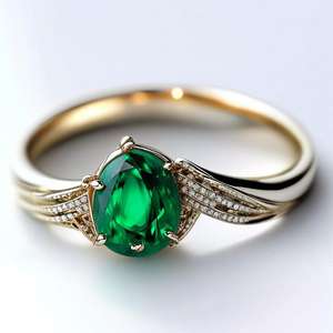 Anneaux de pierres précieuses incrustés d'argent S925 réglables Accessoires de mode plaqués rhodium vert naturel pour femmes et filles pour les fêtes - Product Image 3