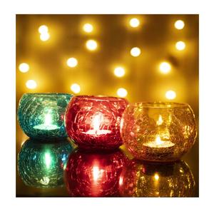 Porte-bougie en verre personnalisé écologique avec motif de feuille en verre Décoration de la maison Bougeoirs de Noël Lanternes - Product Image 1