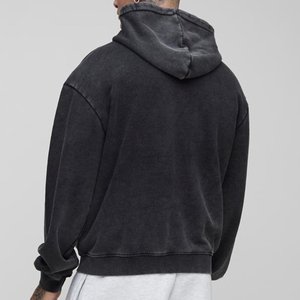 เสื้อมีฮู้ดสำหรับผู้ชายเสื้อฮู้ดสำหรับฤดูหนาวระบายอากาศเป็นมิตรกับสิ่งแวดล้อมสีดำโลโก้ที่กำหนดเอง - Product Image 2