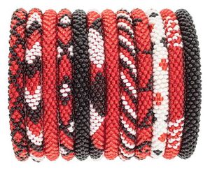 Bracelets en rouleaux de couleurs mélangées, perles de verre de qualité supérieure - Product Image 4