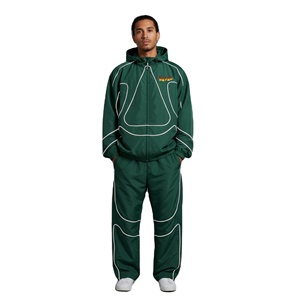 Athletic Men Windbreaker <b>Tracksuit</b> Jacket And Matching Pants Breathable Activewear Set Casual Running Training Outfit and sale - Product Image 1