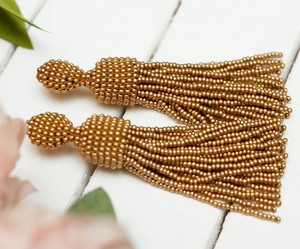 Pendientes de Moda de Alta Calidad con Cuentas Doradas, Estilo Borla, Pendientes para Mujer, Pendientes de Botón, Joyería con Cuentas de Calidad - Product Image 2