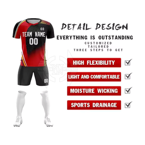 Uniforme de football adulte léger pour hommes Tissu en maille de polyester respirant à séchage rapide Conception personnalisable pour une transpiration améliorée du flux d'air - Product Image 4