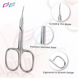Ciseaux à cuticules professionnels à pointe fine et lames courbées, ciseaux de précision pour extensions d'ongles, outils de beauté, marque privée - Product Image 6