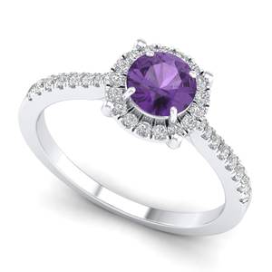 REYES Sparkle 925 Sterling Silver 0.84 Carat Amethyst Gemstone Engagement Ring Wholesale GRA Certified <b>Moissanite</b> Fine <b>Jewelry</b> - Product Image 2