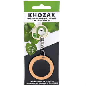 Khozax Portachiavi Personalizzato in Bambù e Metallo, Moschettone e Gadget Promozionali Personalizzabili - Product Image 3