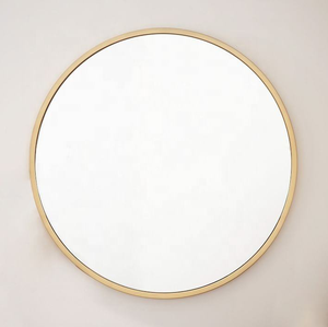 Miroir mural vertical de forme ronde pour salon, design feuille, fabricant de métaux, avec finition cuivre antique - Product Image 4