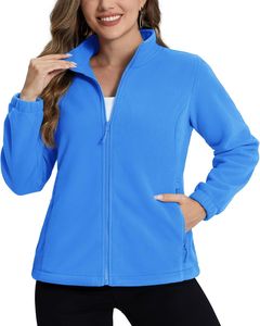 2024 grande taille femmes léger fermeture éclair polaire veste respirant doux polaire coton tissu confortable hiver randonnée poches - Product Image 1