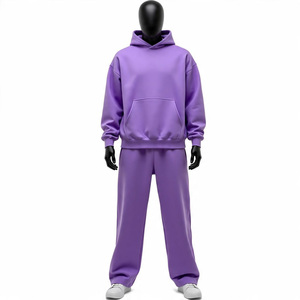 Chándal con capucha hecho a medida, pantalones de entrenamiento de alta elasticidad de calidad superior y chaqueta con capucha, conjunto de chándal de peso pesado tejido para hombre - Product Image 1