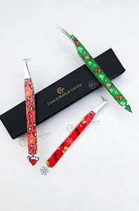 Pinzas para Pestañas con Diseño Navideño, Pinzas para Volumen, Marca Privada, Pinzas de Agarre Fuerte, Herramienta de Belleza de Acero Inoxidable - Product Image 2