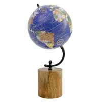 Nouvel arrivage Globe en papier du monde Base en bois Finition vintage Carte du monde Structure intérieure éducative Modèle en métal pour la géographie