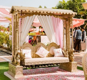 Columpio Jhoola de Madera Tratada Desmontable, Elegante, Estilo Maharaja, para Decoración de Escenarios Nocturnos de Mehndi Pakistaní, Calidad de Exportación, Modelo 2026, EE. UU. - Product Image 3