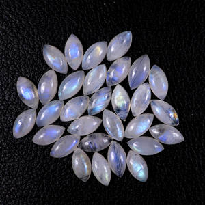 Cabujón de piedra lunar de ópalo arcoíris Natural de alta calidad, forma suave de marquesa, llamativo suelto para hacer joyas, lote al por mayor - Product Image 3