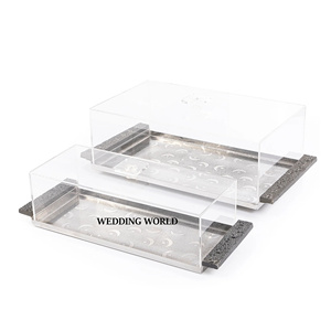 Ensemble de deux plateaux à chocolat avec couvercle en acrylique plateau à chocolat de luxe de taille personnalisée plateau à chocolat fantaisie de meilleure qualité - Product Image 2