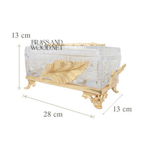 Crystal Elegance Caja de pañuelos Vidrio y latón macizo Diseño de lujo - Product Image 5