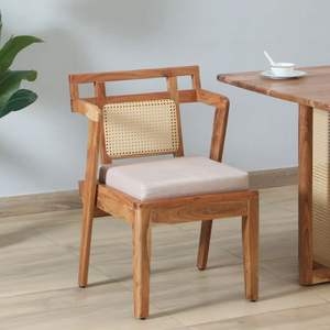 Assen Traditional Style Portable Home Furniture Natural Finish Arm <b>Chair</b> for Living Room - Product Image 1