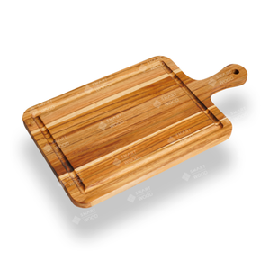 Blocs à découper rectangulaires en teck avec poignée en logo personnalisé, gros grains épais, haute qualité pour la cuisine - Product Image 1