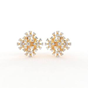 Boucles d'oreilles chics en diamant en or rose et blanc pour une sophistication quotidienne certifiée IGI pour les fêtes - Product Image 1
