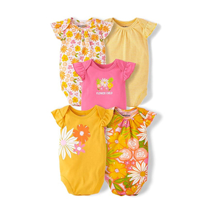 Offerta Primaverile ed Estiva: Set di <span class=keywords><strong>5</strong></span> Body per Neonati Unisex in 100% Cotone, Motivo Tinta Unita, 0-3 <span class=keywords><strong>Mesi</strong></span> - Product Image 1