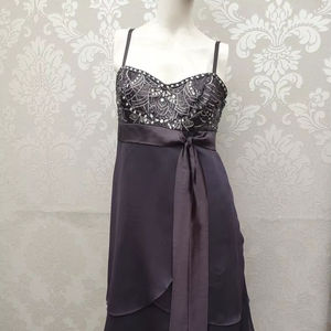 Cou chérie robes de soirée droites élégantes courtes longueur antistatique brodé fêtes perles naturelles scintillantes - Product Image 1