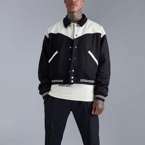 Chaqueta Universitaria de Béisbol para Hombre, Estilo Bomber, con Bloques de Color, Manga Larga, Forro Acolchado, Personalizable (OEM) - Product Image 6