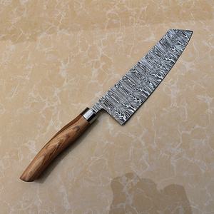 Venta al por mayor personalizado de alta calidad OEM ODM servicio profesional Chef cuchillos cocina acero cuchillo japonés con mango de madera de Olivo - Product Image 3