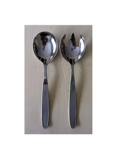 premium quality handcrafted metal <b>salad</b> <b>server</b> set for modern kitchen dining and serving experience - Product Image 2