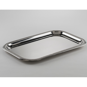 Hot Trendy Designer Handle Aluminio DecorativeTray Texturas Diseño Bandeja de metal Navidad Hogar Hotel y restaurante - Product Image 4