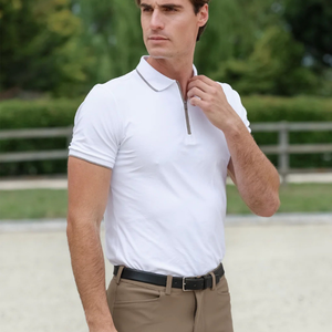 Haut de base pour l'équitation personnalisé pour homme, à manches courtes, léger, extensible et respirant – Fabricant de vêtements équestres - Product Image 2