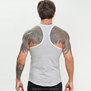 Débardeur d'entraînement d'été pour hommes personnalisé OEM Fitness Gym Stringer Vêtements de sport Haut de musculation en polyester avec technique cirée - Product Image 5