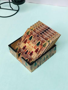 Ensemble de sous-verres en bois MDF fait à la main ArtisanVibe de qualité supérieure-Tapis de protection écologique de 450mm de diamètre - Product Image 3