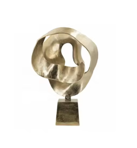 Esculturas de adornos de Metal de la mejor calidad, de madera Base, diseño de tendencia superior, esculturas de decoración de estantes de Hotel para oficina en casa - Product Image 1