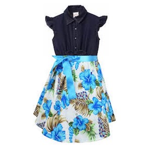 Verano estampado floral bebé niñas uso diario Casual arco apliques con sombrero vestidos de bebé infantil - Product Image 2