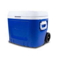 Glacière à roulettes en mousse PU extra épaisse 50L/53QT/13.2Gal avec roues et poignée de traction pour camping pêche pique-nique utilisation en extérieur