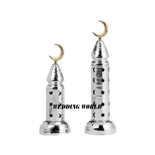 Set di due Minaar in metallo Design personalizzato Minarets di lusso all'ingrosso fatti a mano vendita calda Designer Roof Top metal Minaar