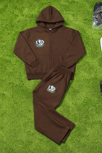 ชุดวอร์มฟุตบอลสีน้ำตาลสำหรับผู้ชายและผู้หญิง เสื้อฮู้ดมีซิปและกางเกงจ็อกเกอร์ ชุดกีฬาสำหรับฝึกซ้อม พร้อมโลโก้สั่งทำได้ - Product Image 5