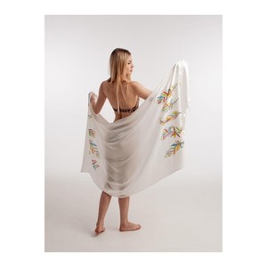 Serviette de plage Varol Summer Bamboo Pestemal en polyester imprimé, légère, séchage rapide, douce, absorbante, avec logo fantaisie et design tissé - Product Image 5