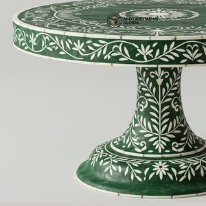 ขาตั้งเค้กฝังกระดูกสีเขียวของช่างฝีมือสำหรับตกแต่งบ้านสมัยใหม่ - Product Image 2