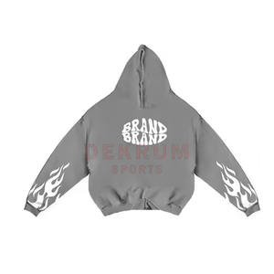 Nouveau survêtement en coton pour homme, coupe ajustée, vente chaude, design uni personnalisé avec impression en relief pour l'hiver, options de style personnalisées - Product Image 4