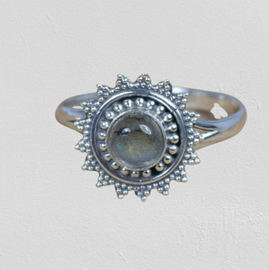 Anillo giratorio de plata de labradorita de Plata de Ley 925, anillo de plata de labradorita hecho a mano, joyería para mujer con estampado 925 - Product Image 1