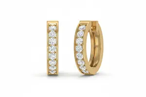 Boucles d'oreilles tendance en or 14 carats et diamants naturels de 0,25 carat pour femme, cadeau de fiançailles, de mariage et d'anniversaire - Product Image 3