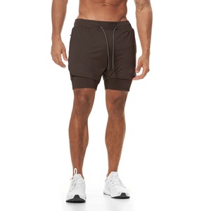 Shorts de sport pour homme, respirants, séchage rapide, 2 en 1, grandes tailles, couleur unie, vente flash. - Product Image 1